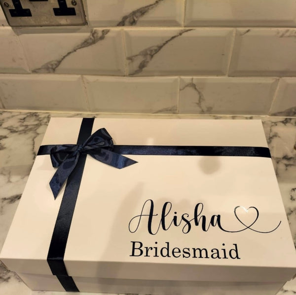 Wedding Day Gift Box  Name and Role Labels with or without heart