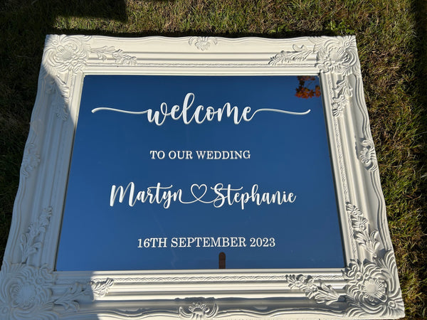 WHITE 50cm Vinyl Decal Sticker for DIY Wedding Welcome Sign