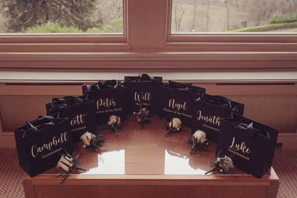 Wedding Day Gift Box  Name and Role Labels with or without heart