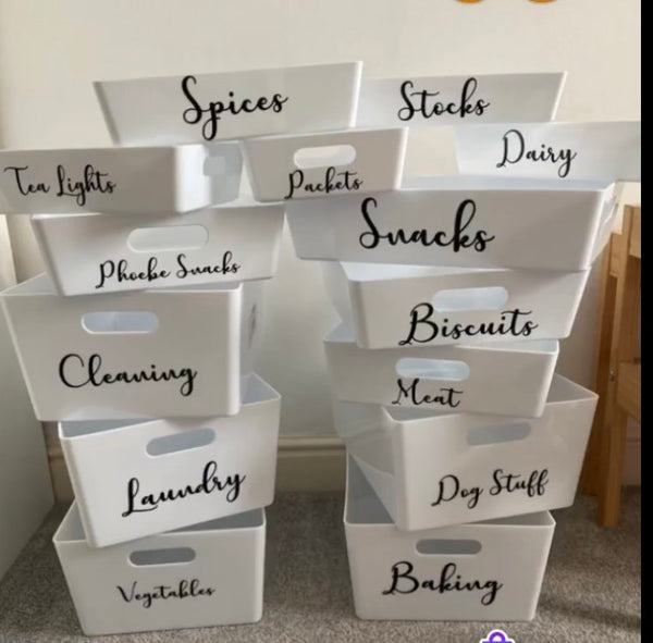 Custom Vinyl Storage Labels  | Mrs Hinch Style Personalized Decal Stickers for Container in Kitchen & Home Organisation,home edit