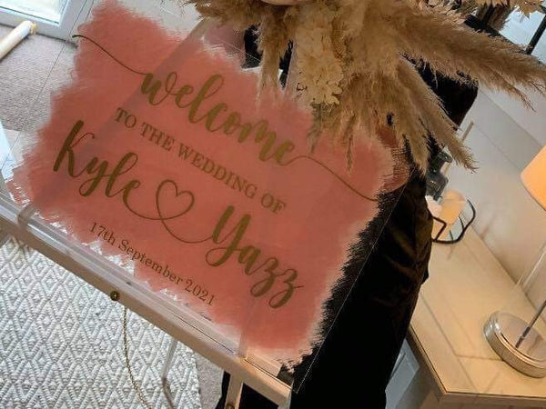 Wedding Welcome Sign Vinyl Decal Sticker  ,Event Signage DIY, baby shower, engagement, birthday,baby reveal. Sign