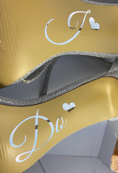 I Do wedding shoe vinyl ,something blue