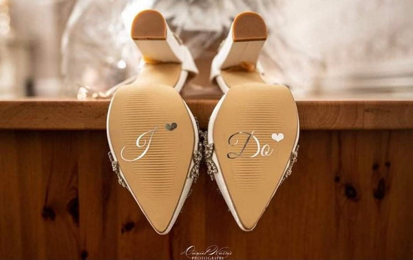 I Do wedding shoe vinyl ,something blue