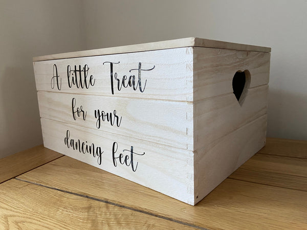 DIY Wedding  Vinyl 'A little treat for your dancing feet', Flip Flop Box Sign, Wedding Sign, Personalised Wedding Sign Only box not included
