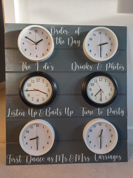 Full  order of the day 19.99 stickers 9 lines |Wedding timeline viny|wording for wooden pallet/mirror,diywedding sign pallet sign