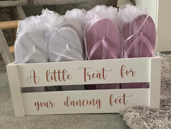 DIY Wedding  Vinyl 'A little treat for your dancing feet', Flip Flop Box Sign, Wedding Sign, Personalised Wedding Sign Only box not included
