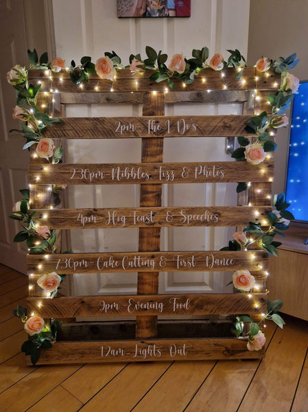 Full  order of the day 19.99 stickers 9 lines |Wedding timeline viny|wording for wooden pallet/mirror,diywedding sign pallet sign