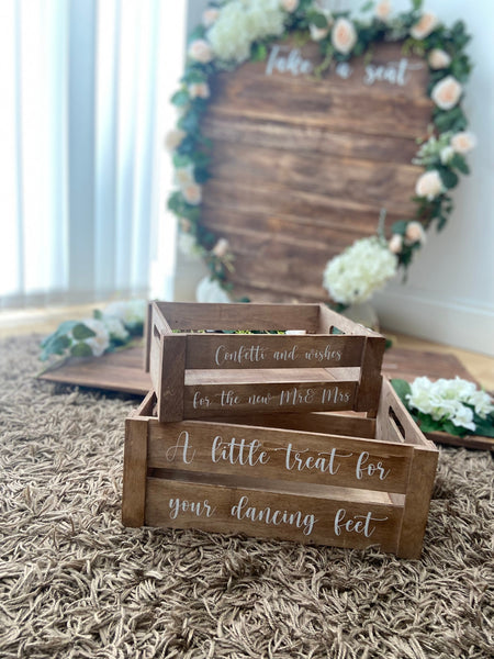 DIY Wedding  Vinyl 'A little treat for your dancing feet', Flip Flop Box Sign, Wedding Sign, Personalised Wedding Sign Only box not included