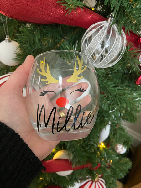 Christmas reindeer glass  sticker,Personalised Christmas glass vinyl labels