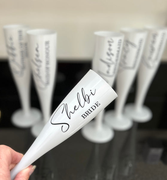 Bridal Party name sticker for Prosecco/champagne glasses Hen Party Decor, Gift Box Stickers, Custom Name Decal, vinyl sticker