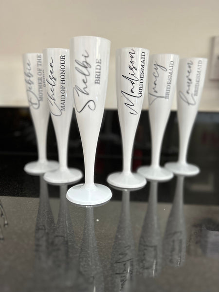 Bridal Party name sticker for Prosecco/champagne glasses Hen Party Decor, Gift Box Stickers, Custom Name Decal, vinyl sticker