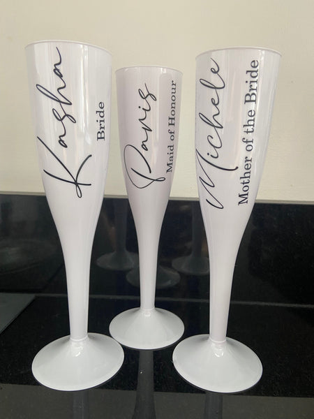 Bridal Party name sticker for Prosecco/champagne glasses Hen Party Decor, Gift Box Stickers, Custom Name Decal, vinyl sticker