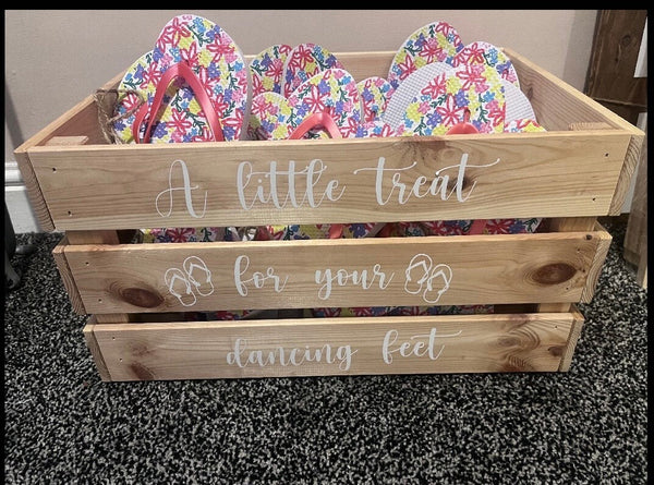 DIY Wedding  Vinyl 'A little treat for your dancing feet', Flip Flop Box Sign, Wedding Sign, Personalised Wedding Sign Only box not included