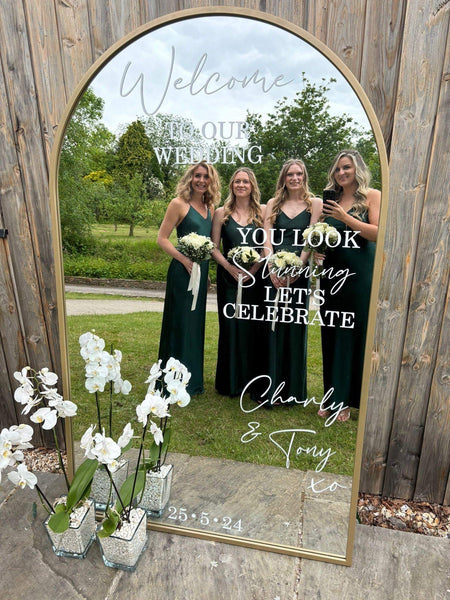 Selfie wedding Mirror Sticker - Personalised Names, Selfie Mirror, Guest Photos/Pictures, Vinyl Sticker for DIY Wedding Sign
