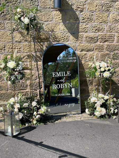 Selfie wedding Mirror Sticker - Personalised Names, Selfie Mirror, Guest Photos/Pictures, Vinyl Sticker for DIY Wedding Sign