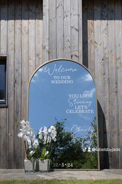 Selfie wedding Mirror Sticker - Personalised Names, Selfie Mirror, Guest Photos/Pictures, Vinyl Sticker for DIY Wedding Sign