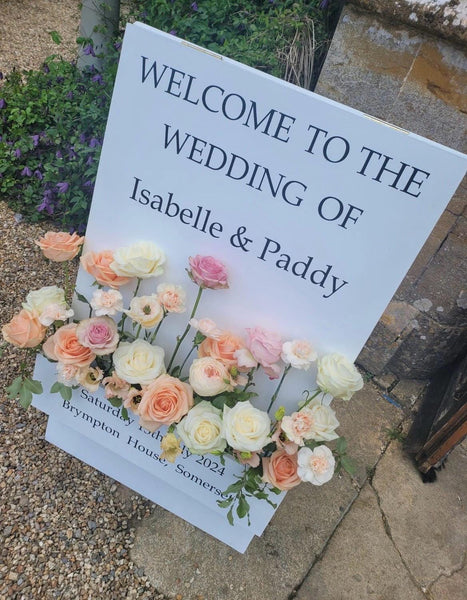 Flower box vinyl lettering, welcome sign, wedding signs, rustic signs.Custom Wedding Decal