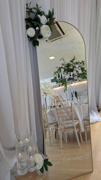 Selfie wedding Mirror Sticker - Personalised Names, Selfie Mirror, Guest Photos/Pictures, Vinyl Sticker for DIY Wedding Sign