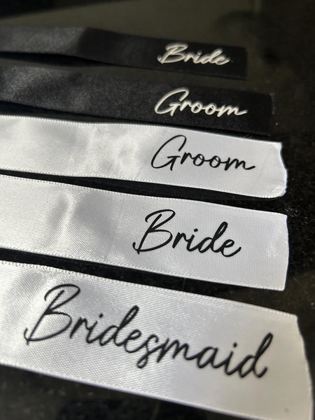 Personalised HTV for ribbon 13mm high, Name personalisation for bows, wedding iron on transfers for ribbon,DIY BRIDE,3 font styles availble
