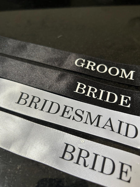 Personalised HTV for ribbon 13mm high, Name personalisation for bows, wedding iron on transfers for ribbon,DIY BRIDE,3 font styles availble