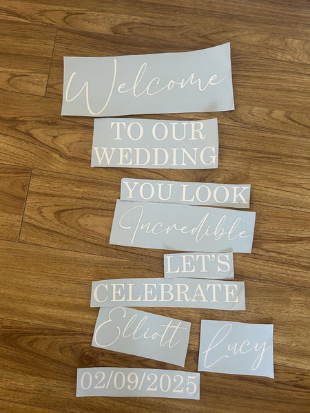 Selfie wedding Mirror Sticker - Personalised Names, Selfie Mirror, Guest Photos/Pictures, Vinyl Sticker for DIY Wedding Sign