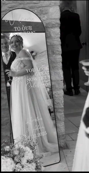 Selfie wedding Mirror Sticker - Personalised Names, Selfie Mirror, Guest Photos/Pictures, Vinyl Sticker for DIY Wedding Sign