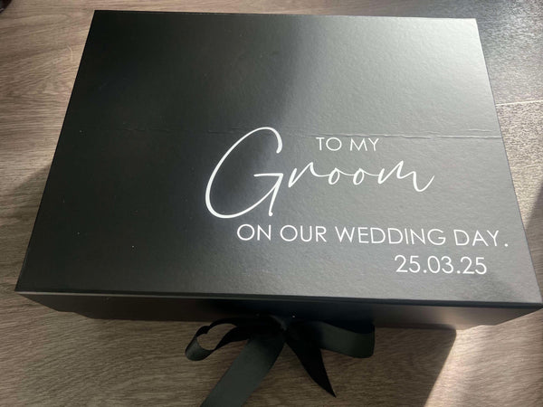 Wedding gift box bride/groom decal