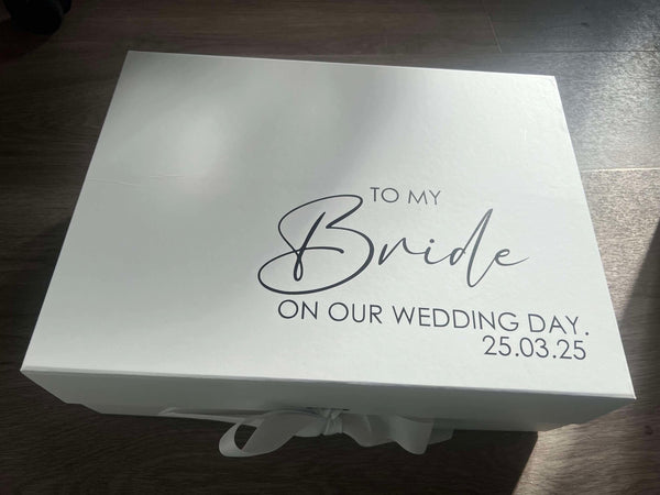 Wedding gift box bride/groom decal
