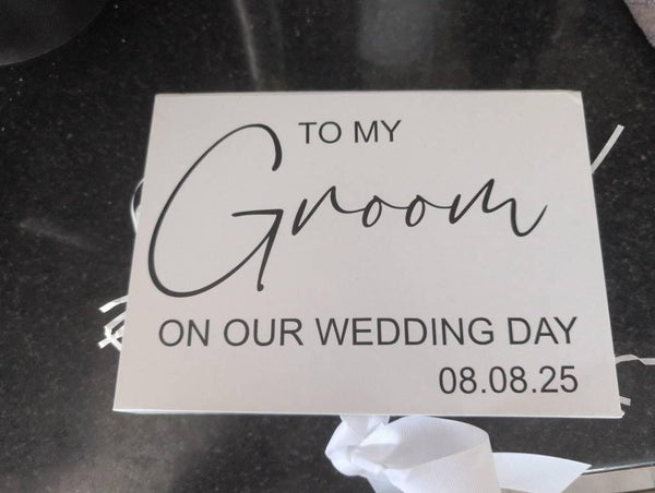 Wedding gift box bride/groom decal
