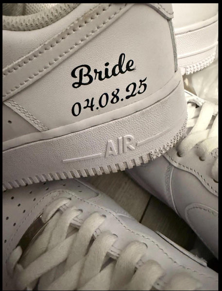 Custom Wedding Shoes Decal Name And Date Wedding Sticker Wedding Decal Bridal Shoes Decals. Mrs. Name Est. Date, something blue,