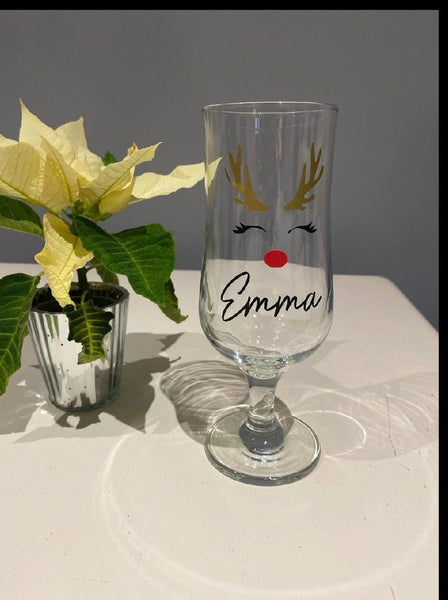 Christmas reindeer glass  sticker,Personalised Christmas glass vinyl labels