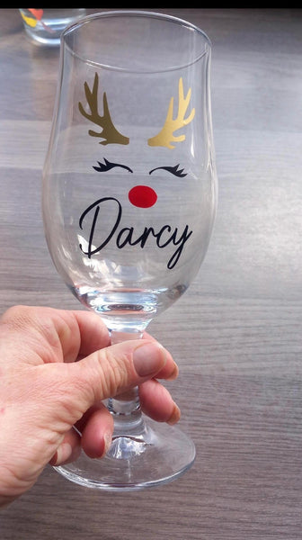 Christmas reindeer glass  sticker,Personalised Christmas glass vinyl labels