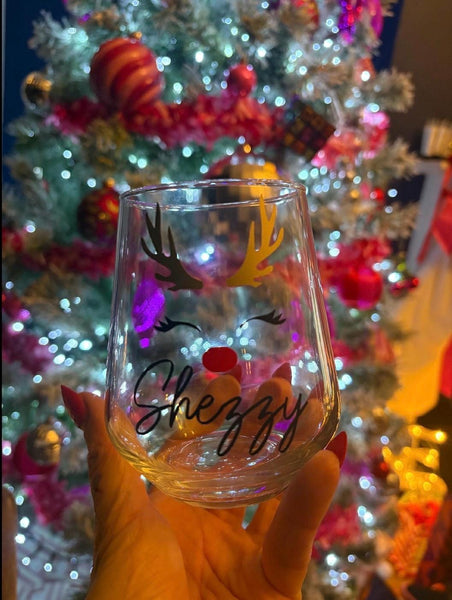Christmas reindeer glass  sticker,Personalised Christmas glass vinyl labels