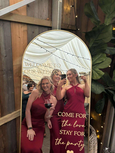 Come for the love stay for the party Selfie wedding Mirror Sticker Selfie Mirror, Guest Photos/Pictures, Vinyl Sticker for DIY Wedding Sign