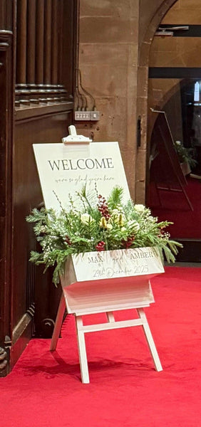 Flower box vinyl lettering, welcome sign, wedding signs, rustic signs.Custom Wedding Decal