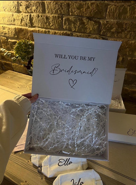 Will you be my Bridesmaid sticker / flower gir/Maid of honour/Bestman/groomsman plus name. Proposal Vinyl sticker Name and Role included
