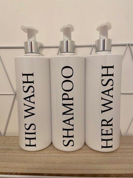 Personalized white 500ml  pump bottle