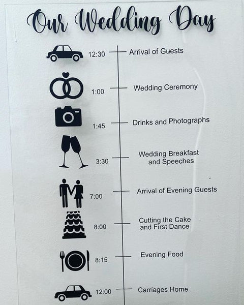 Wedding day Timeline 41cm high