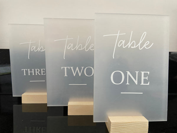 Wedding table numbers