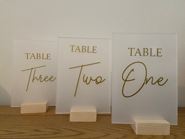 Wedding table numbers