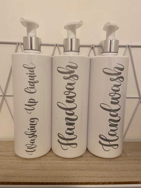 Personalized white 500ml  pump bottle