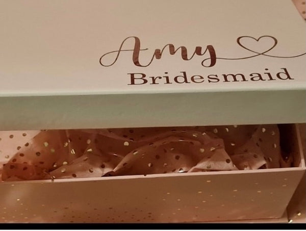 Wedding Day Gift Box  Name and Role Labels with or without heart