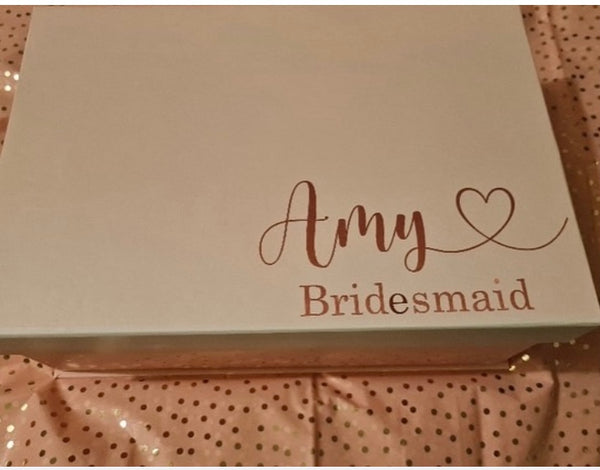 Wedding Day Gift Box  Name and Role Labels with or without heart