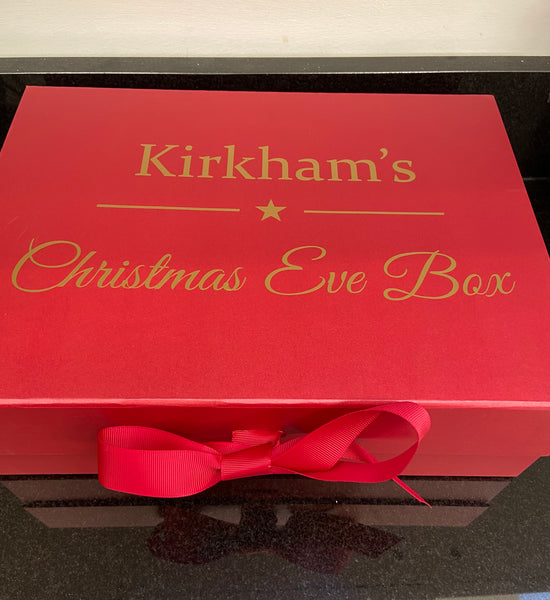 Personalised Christmas Eve  box label 30cm wide