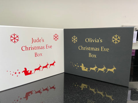 Personalised Christmas box label 30cm wide