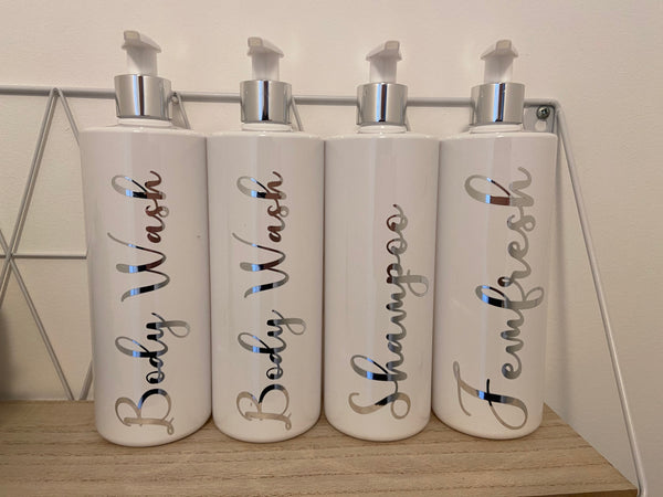 Personalized white 500ml  pump bottle