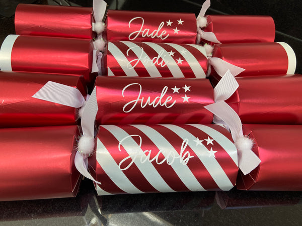 Christmas Cracker/bauble  name sticker with free stars