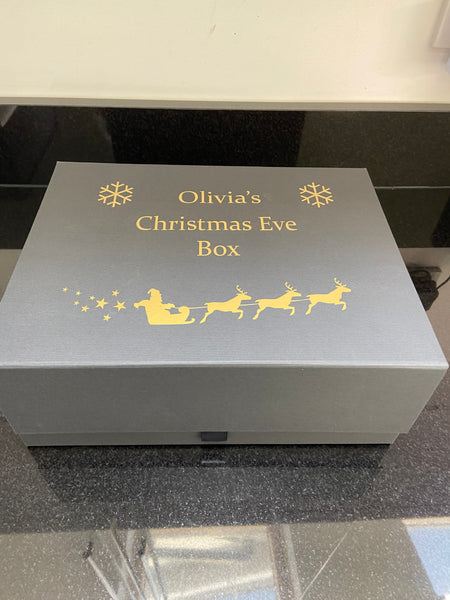 Personalised Christmas box label 20cm wide