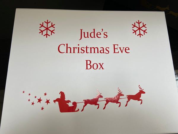 Personalised Christmas box label 25cm wide