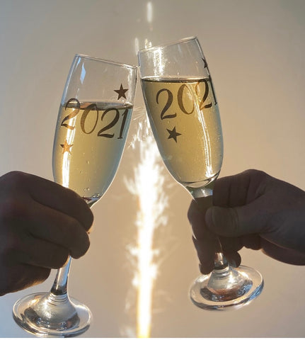 New years Eve glass 2022 glass decals with stars